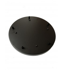 Stropná rozeta okrúhleho tvaru pre 5 svietidiel, 400 mm, čierna